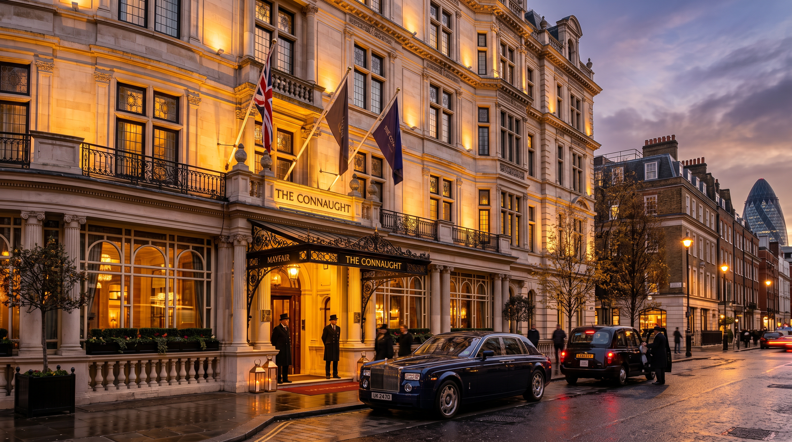 London Hotel Resort exterior at dusk